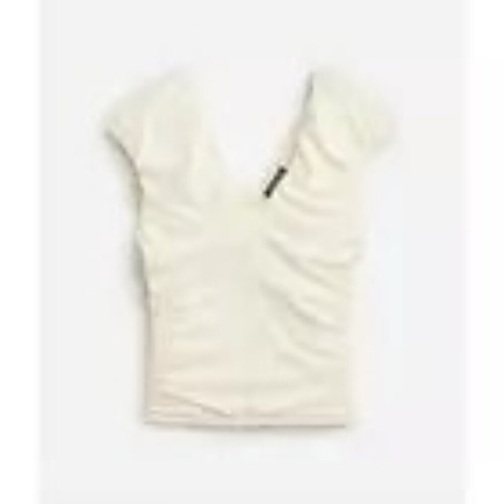 J. Crew Cream Ruched Blouse
